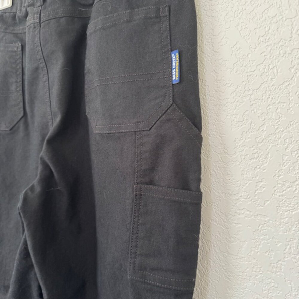 Bass Creek Workwear Pants Womens 14/16 Black Carpenter Utility Elastic Back - Picture 10 of 10